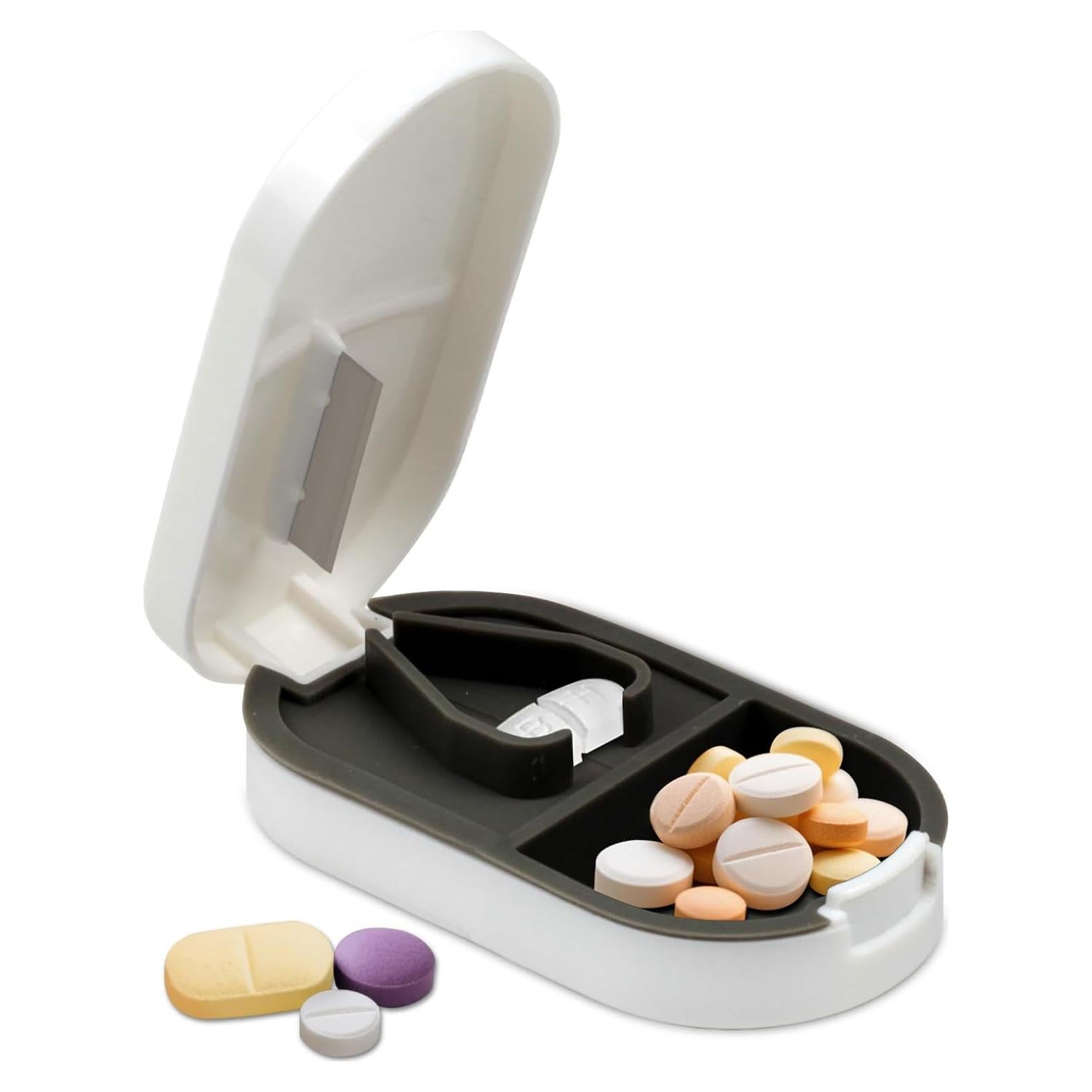 Cortador y Organizador de Pastillas Zoolinn 2 en 1 - Portátil