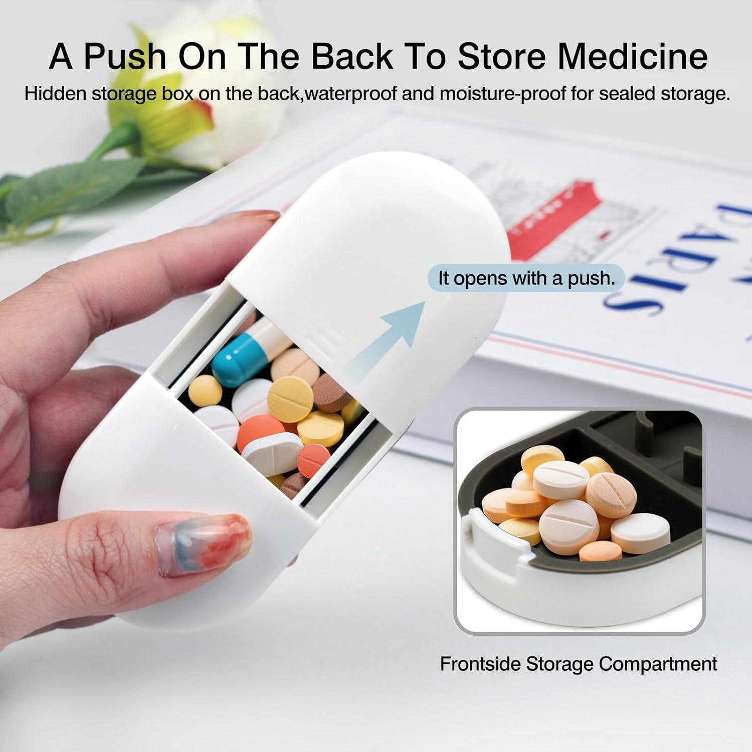 Cortador y Organizador de Pastillas Zoolinn 2 en 1 - Portátil