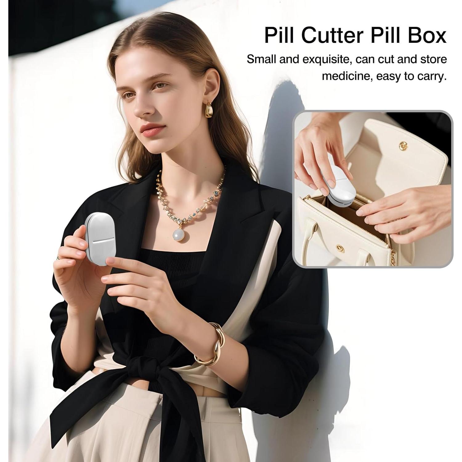 Cortador y Organizador de Pastillas Zoolinn 2 en 1 - Portátil