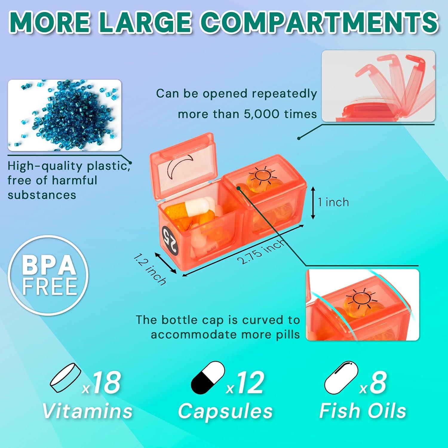 Organizador de Pastillas Mensual BEFUNZL 31 Días Púrpura 2 Veces al Día