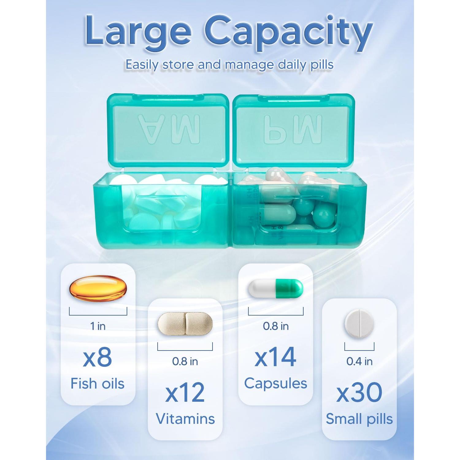 Organizador de Pastillas Mensual Friwole 2 Veces al Día Púrpura