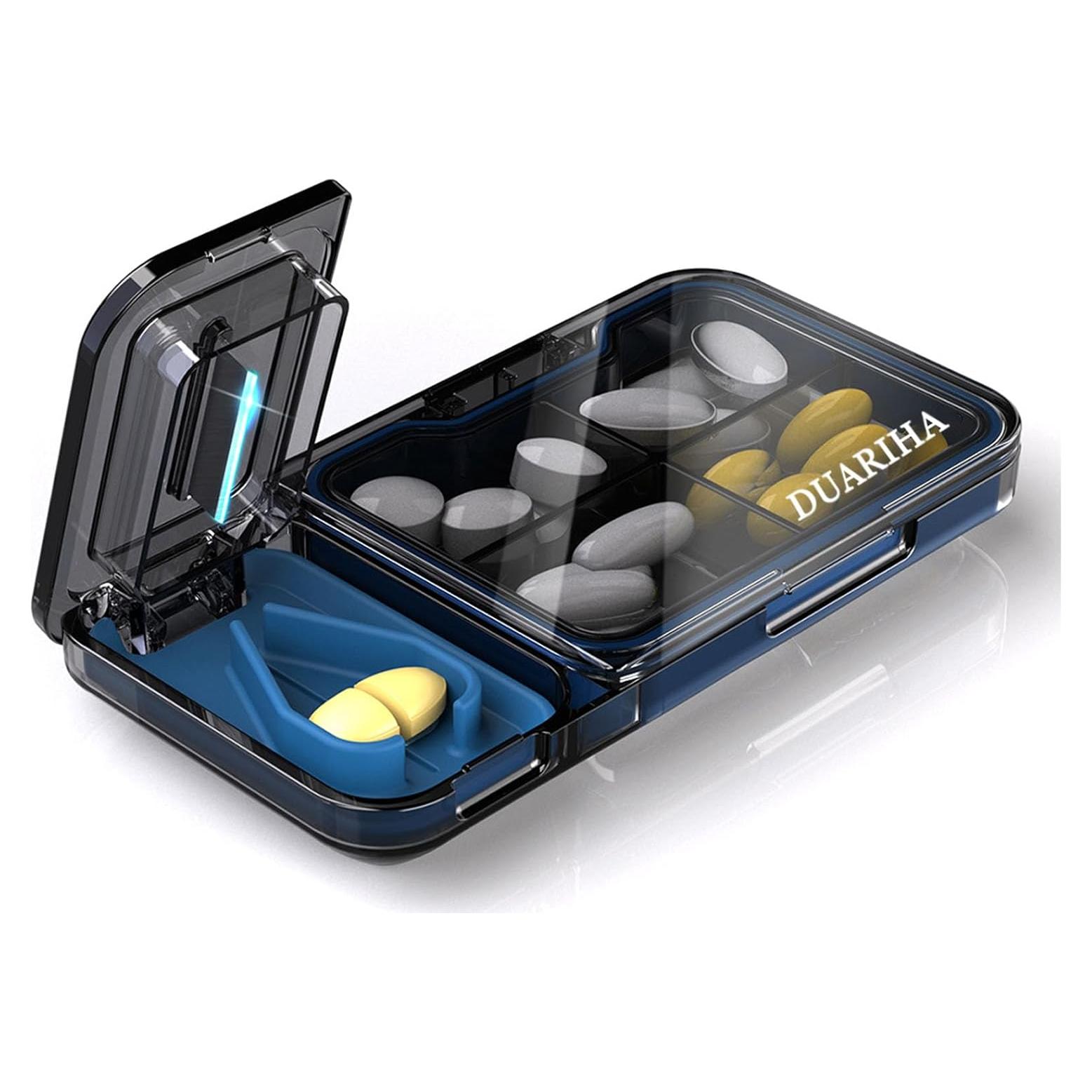 Cortador de Pastillas Portátil DUARIHA con Almacenamiento Gris