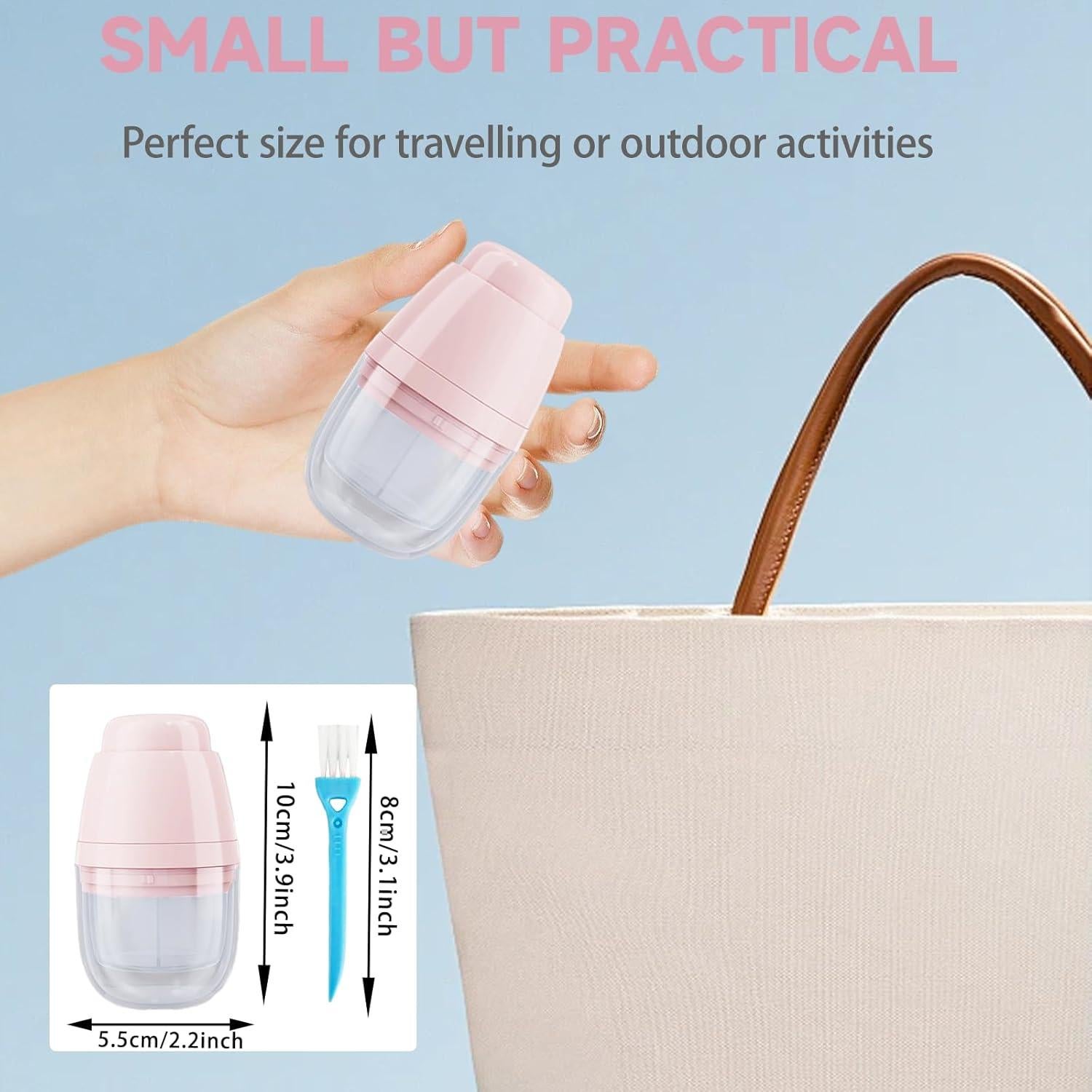 Cortador de Pastillas Yuxiu Tech con Taza y Almacenamiento Rosa