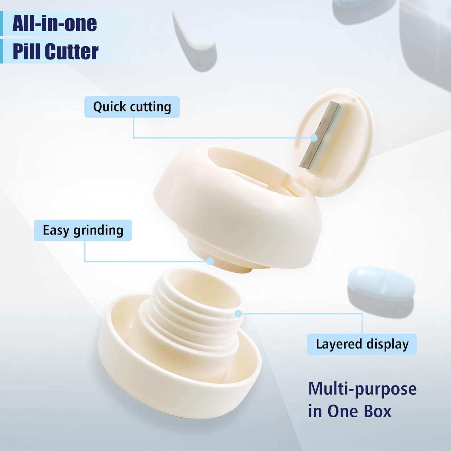 Cortador de Pastillas 2 en 1 Rovella, Portátil y Preciso