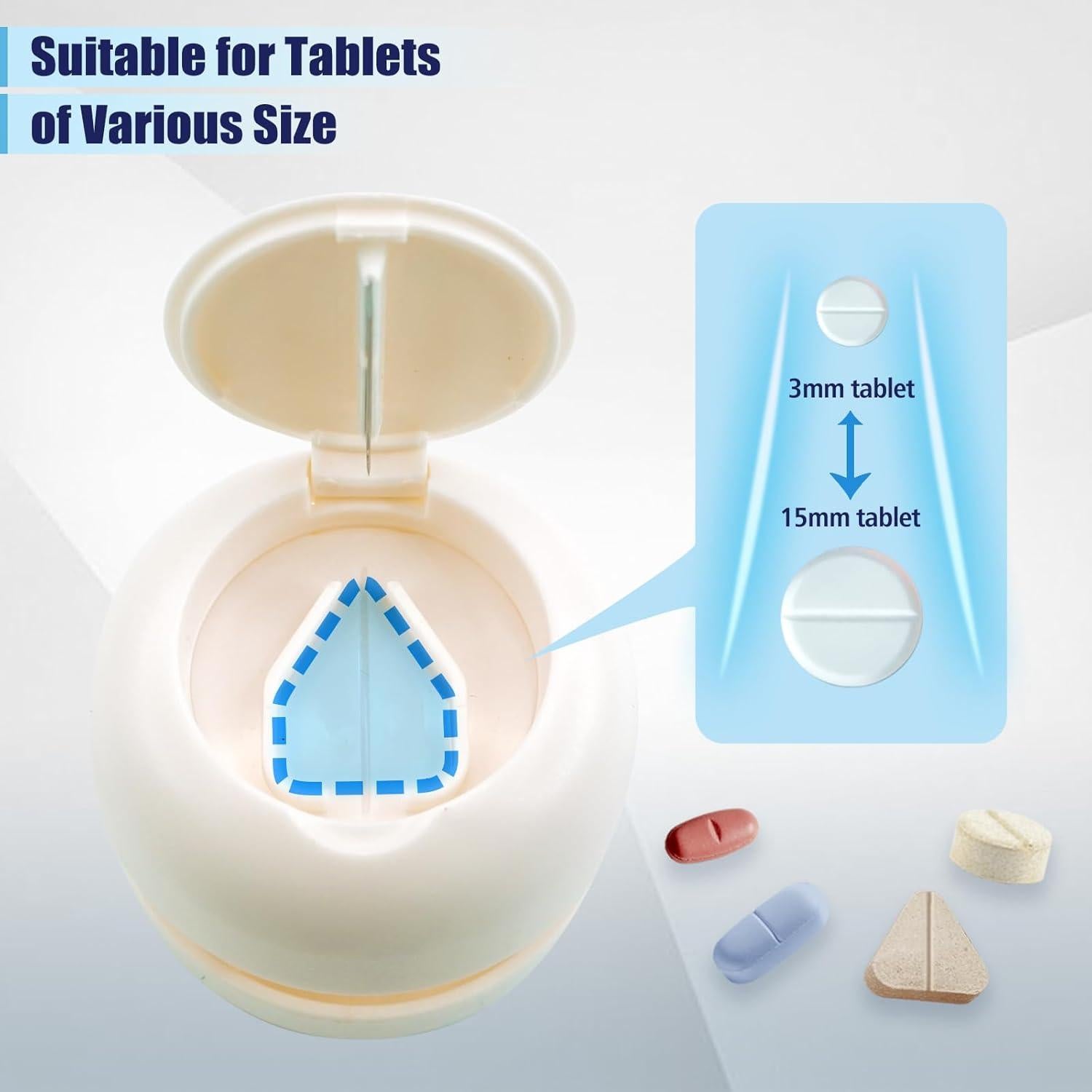 Cortador de Pastillas 2 en 1 Rovella, Portátil y Preciso