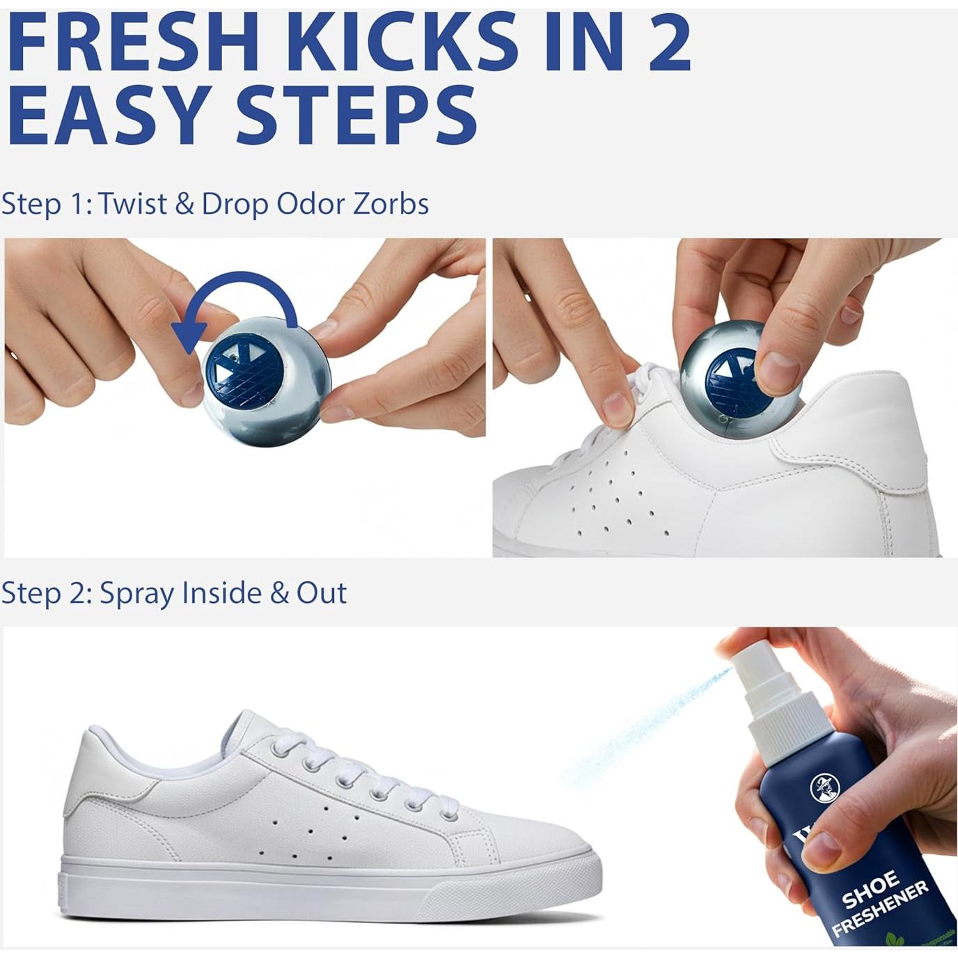 Kit Desodorante para Zapatos Walter - Spray 118 ml + 2 Bolas