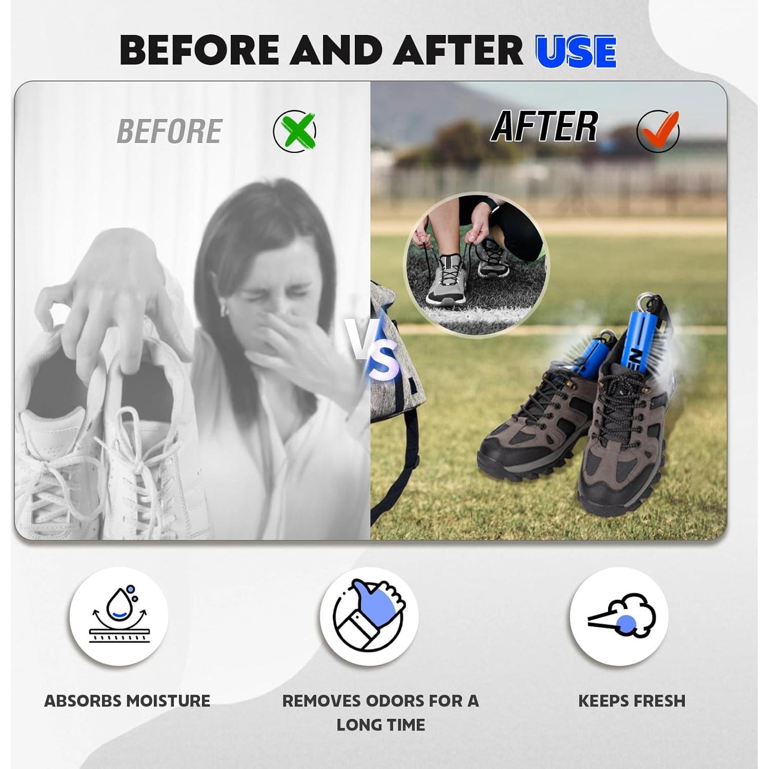 Desodorante de Zapatos Hikeen 2 Piezas Carbón Activado