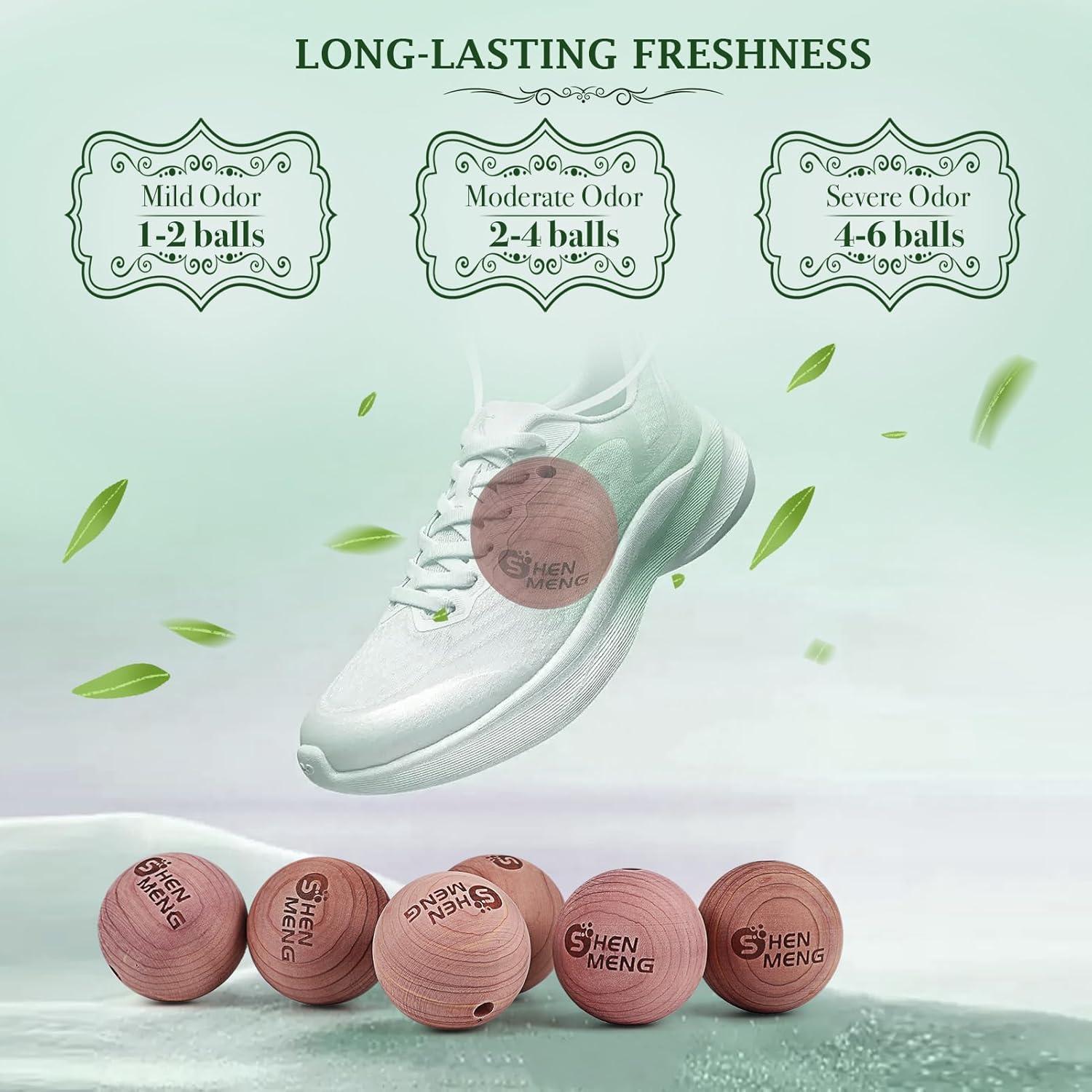 Bolas Desodorantes de Cedro Rojo para Zapatos - 6 Piezas