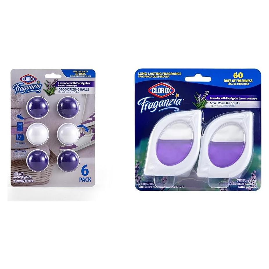 Bolas Desodorantes Clorox Fraganzia Lavanda y Eucalipto 6 Unidades