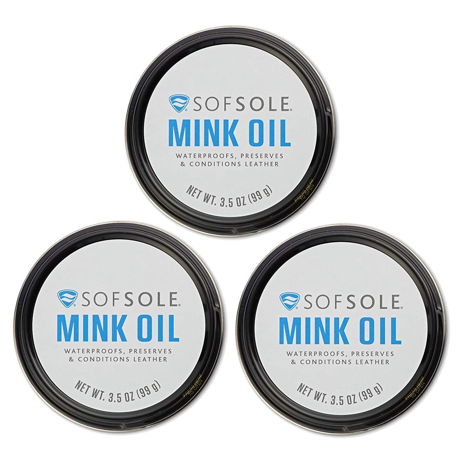 Aceite de Visón Sof Sole 3 Latas 99g Acondicionador Cuero