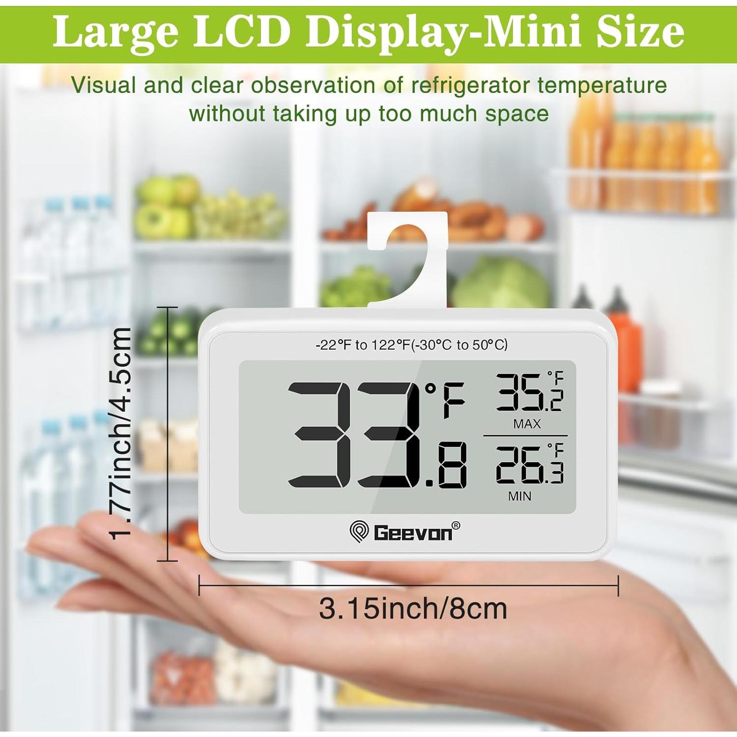 Termómetro Digital para Refrigerador Geevon 2 Pack IP65 LCD