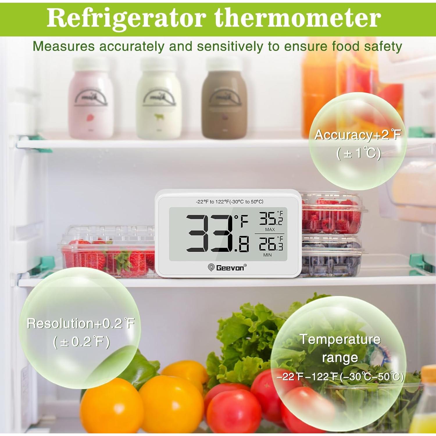 Termómetro Digital para Refrigerador Geevon 2 Pack IP65 LCD