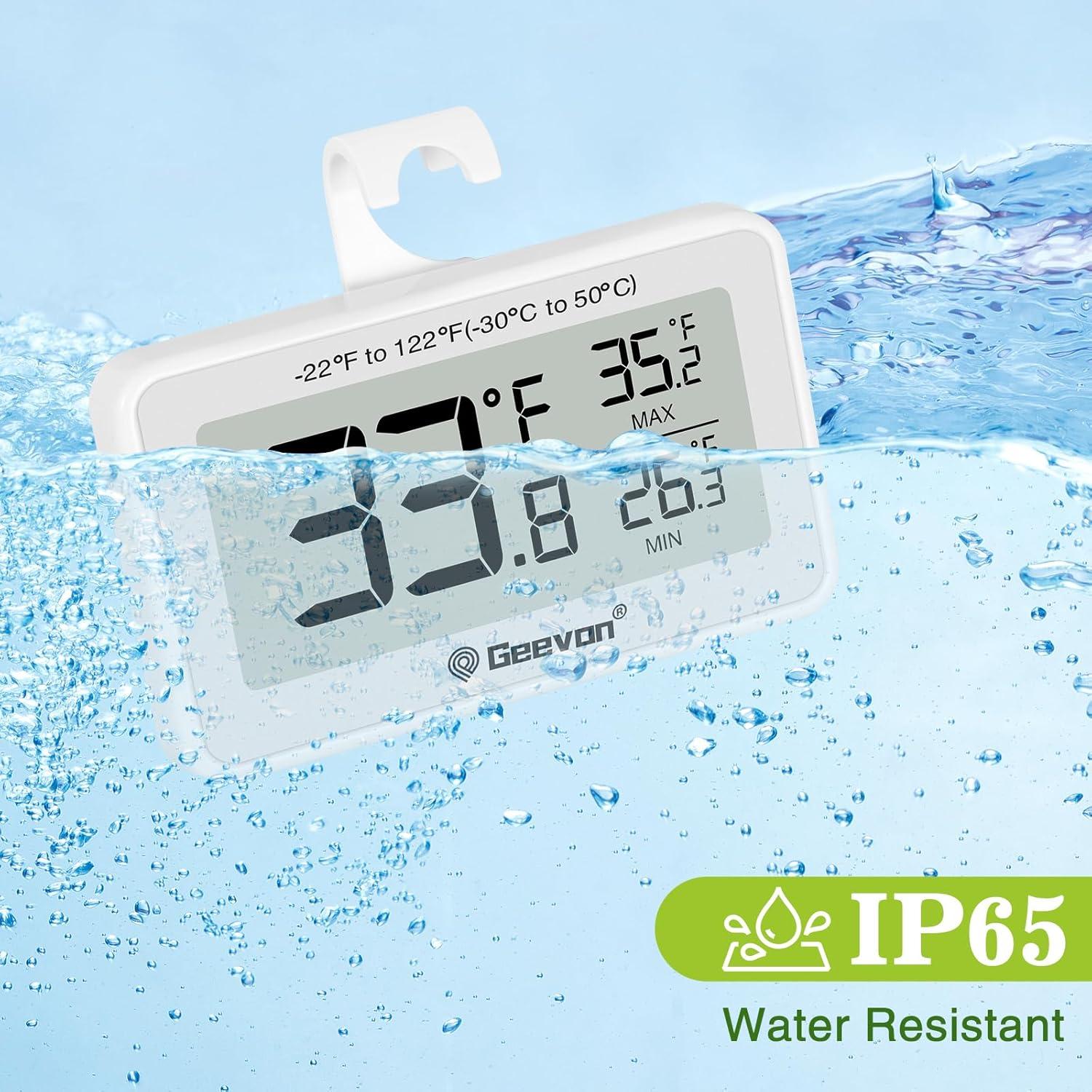 Termómetro Digital para Refrigerador Geevon 2 Pack IP65 LCD