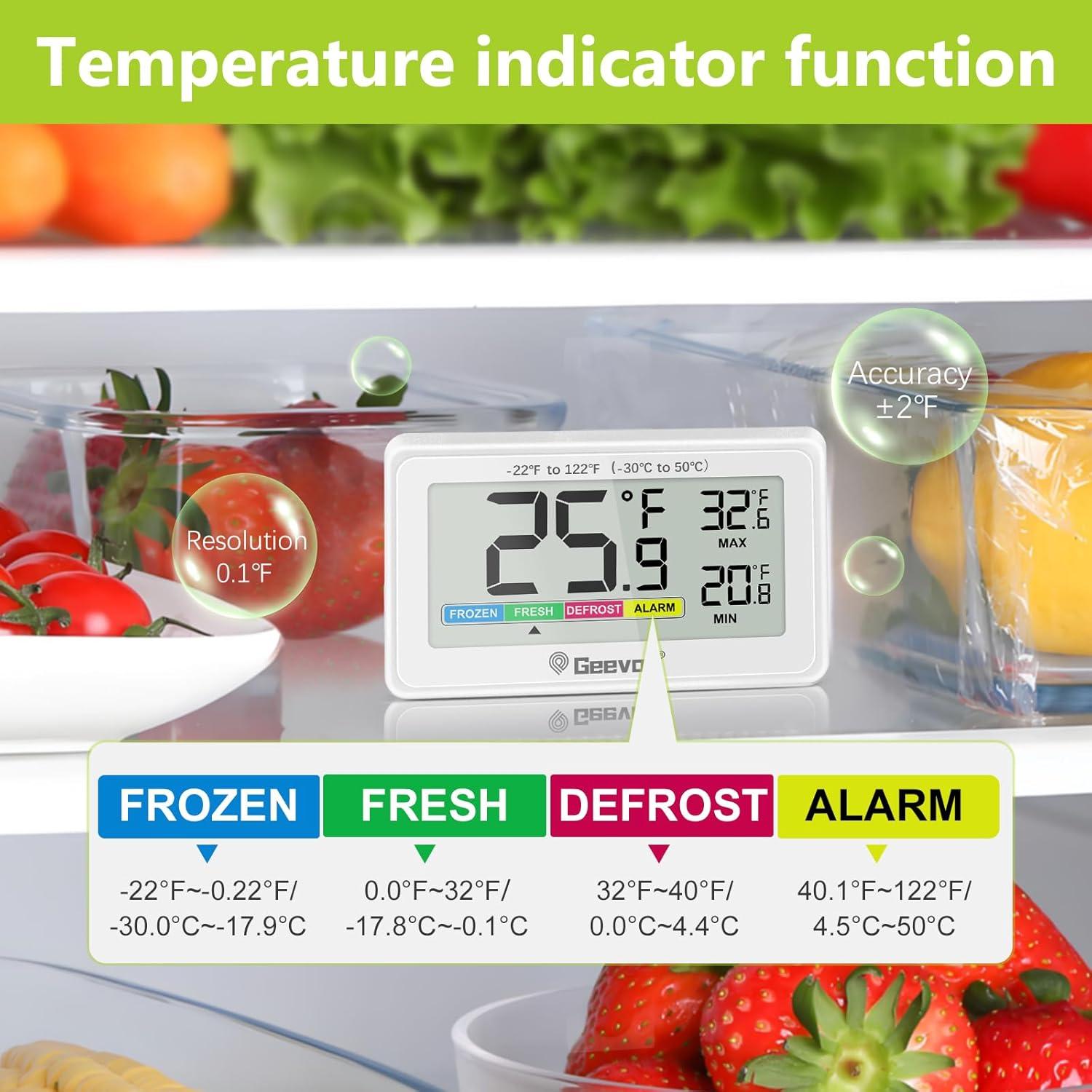 Termómetro Digital Geevon para Refrigerador IP65 Pantalla LCD