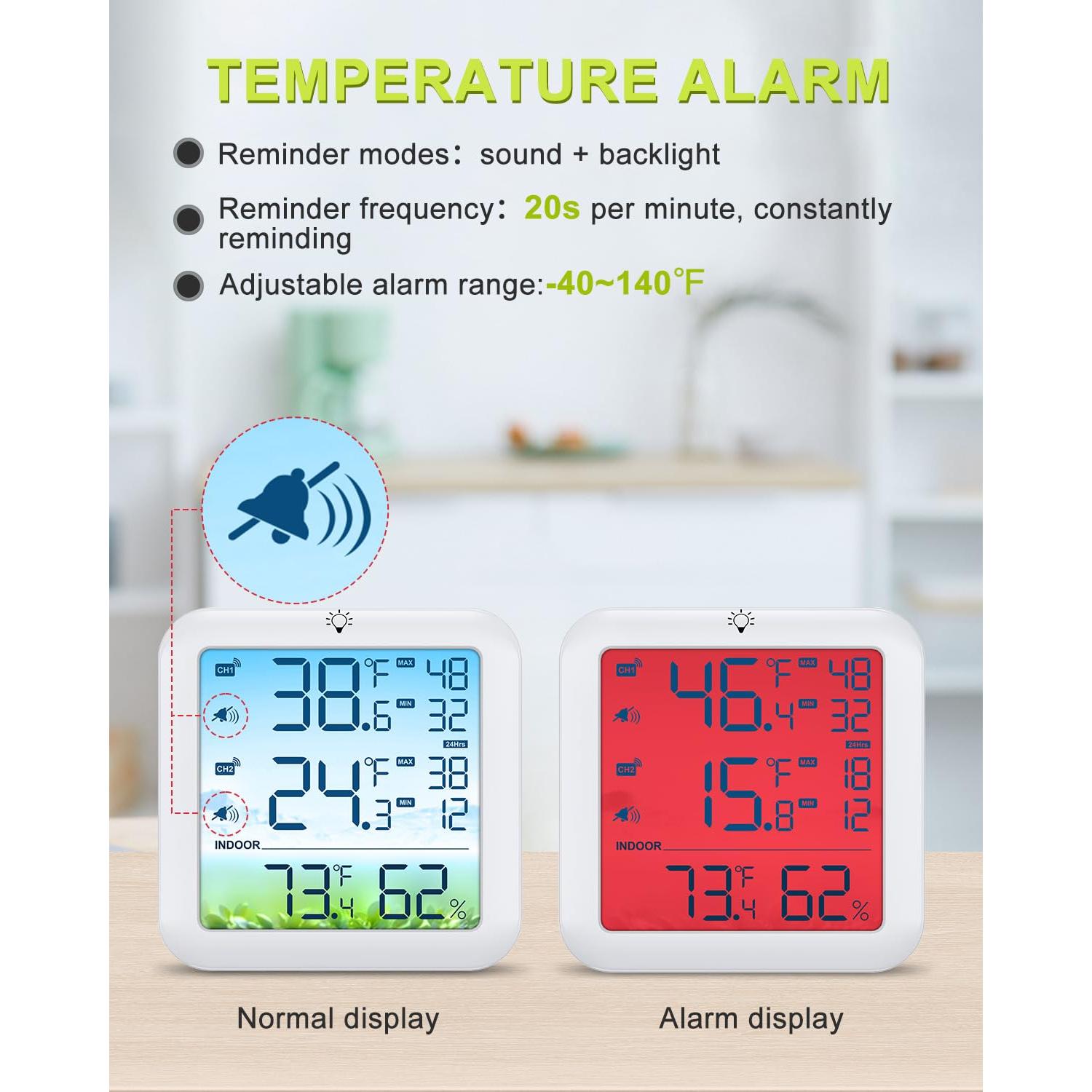 Termómetro Inalámbrico Bomivoi para Refrigerador y Congelador