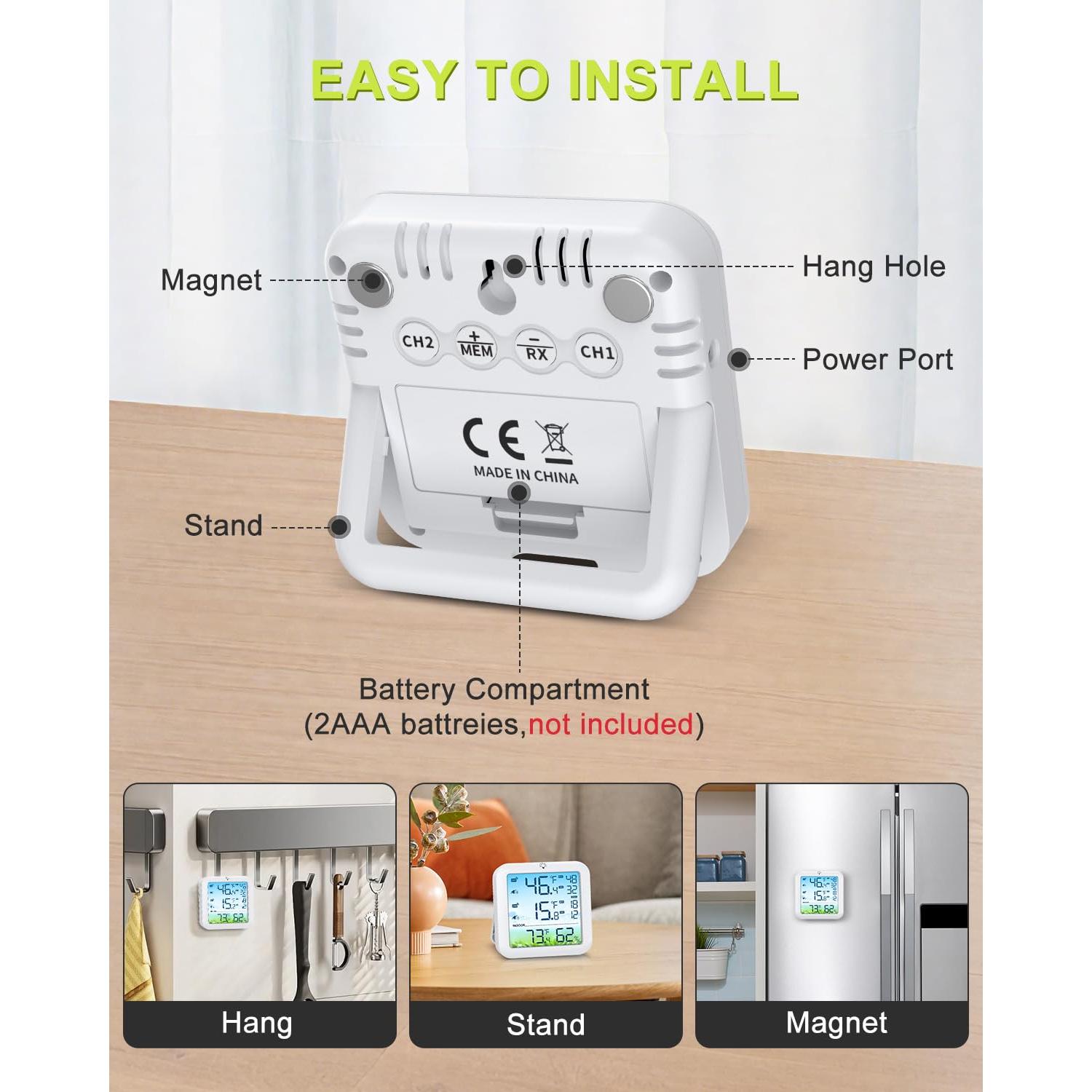 Termómetro Inalámbrico Bomivoi para Refrigerador y Congelador