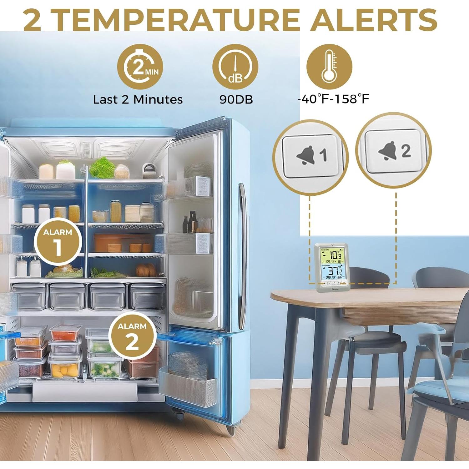 Termómetro Digital Inalámbrico U UNNI para Refrigerador y Congelador