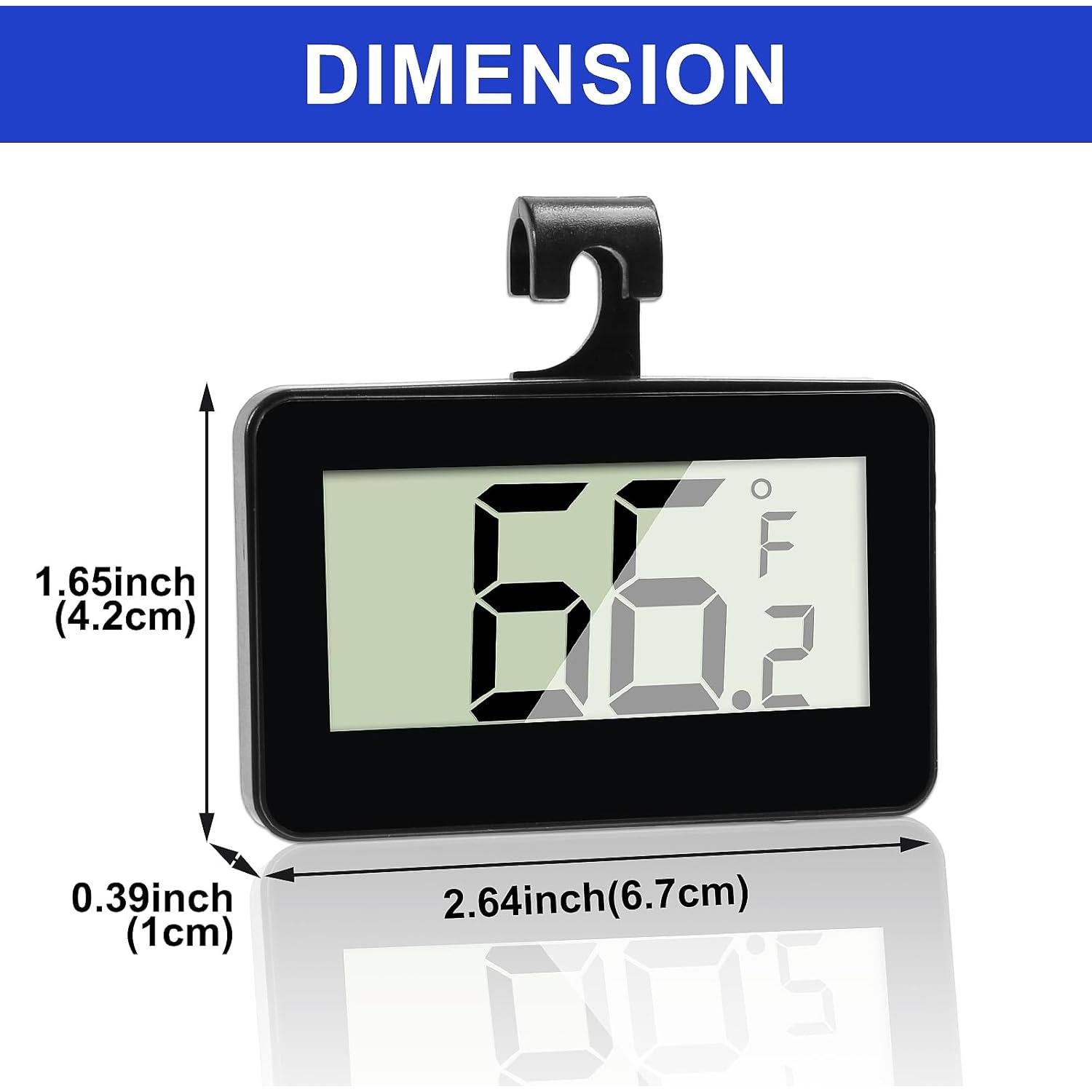 Termómetro Digital de Refrigerador DORHEA 2 Pcs LCD -20°C a 50°C