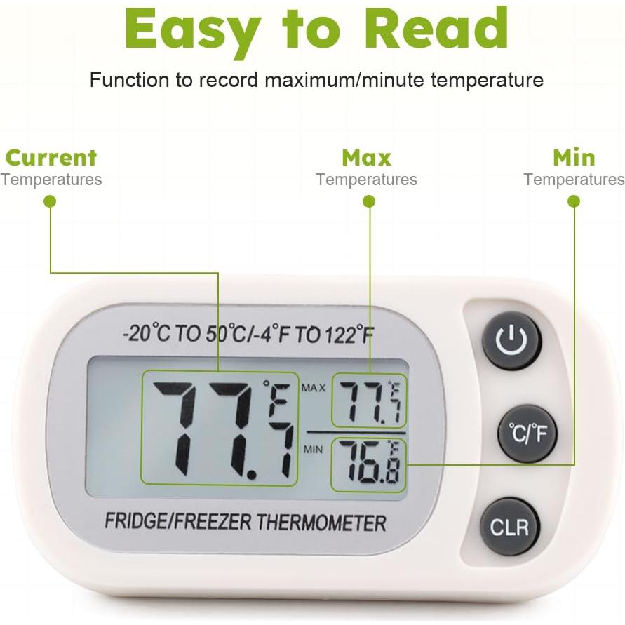 Termómetro Digital Impermeable Restynic - 2 Paquetes, -20°C a 50°C