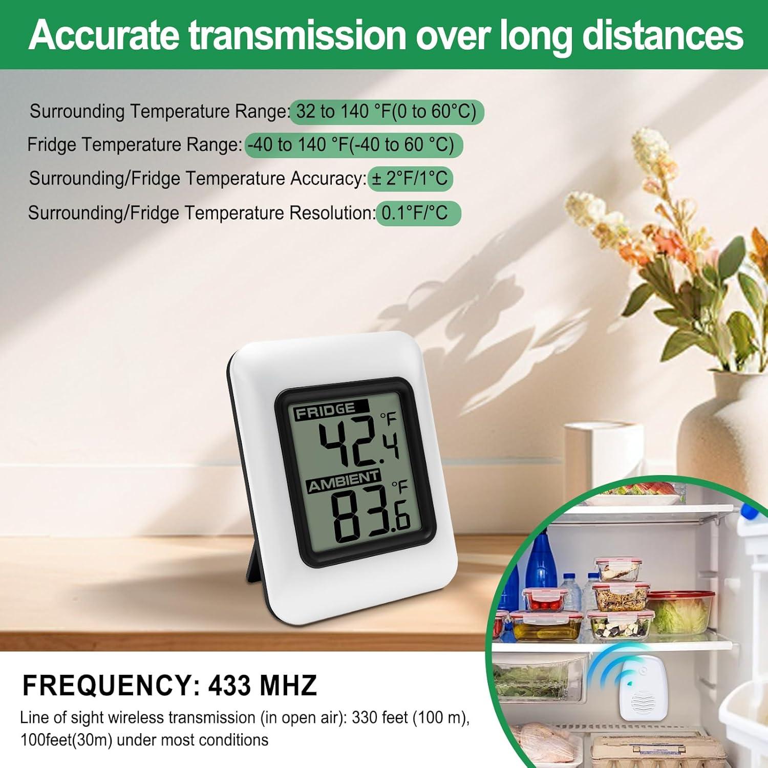 Termómetro Inalámbrico Urageuxy para Refrigerador y Congelador