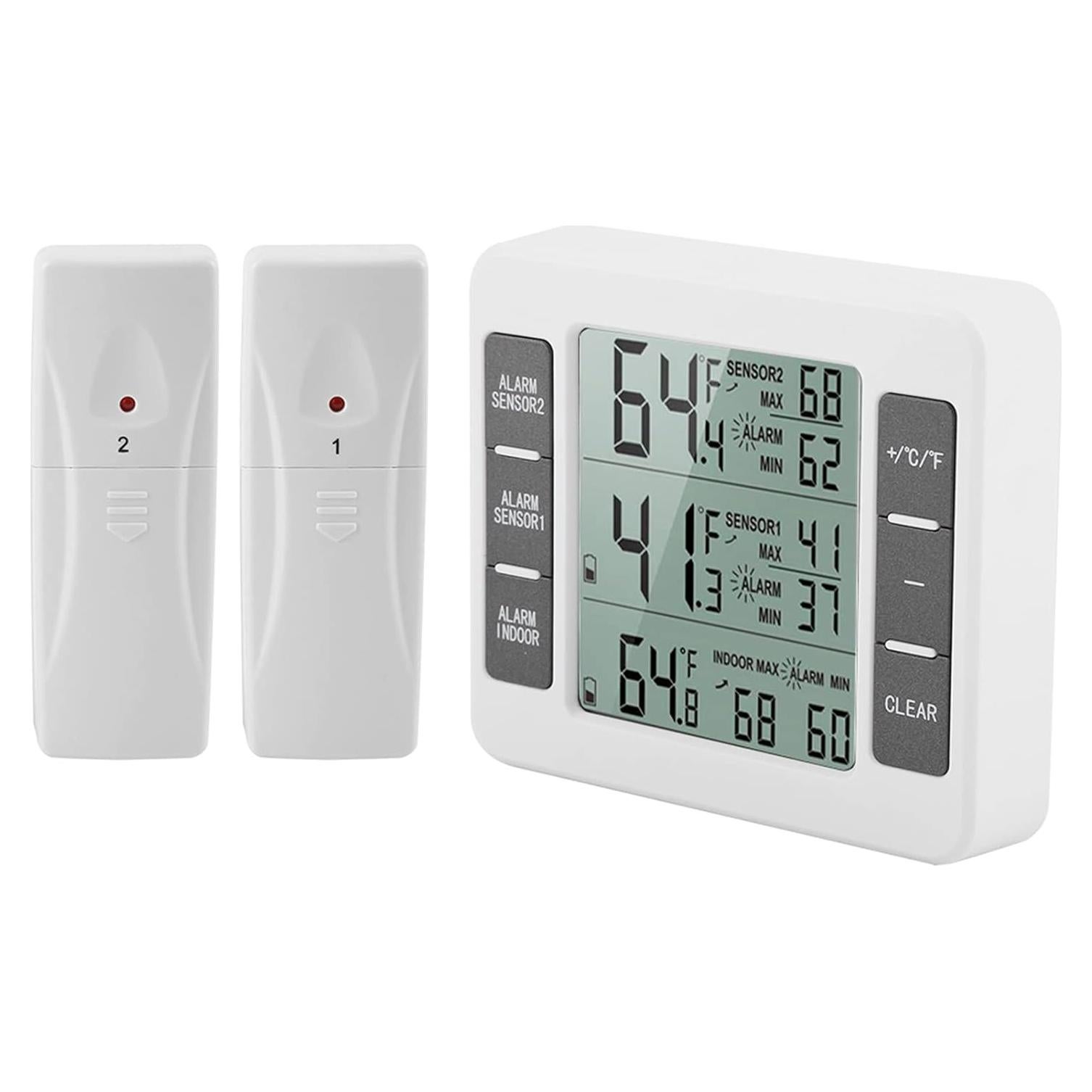 Termómetro Digital de Nevera Ejoyous con 2 Sensores y Alarma