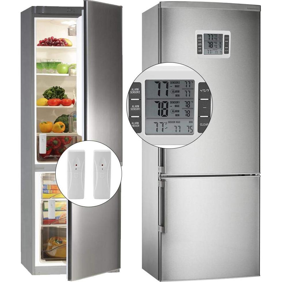 Termómetro Digital de Nevera Ejoyous con 2 Sensores y Alarma