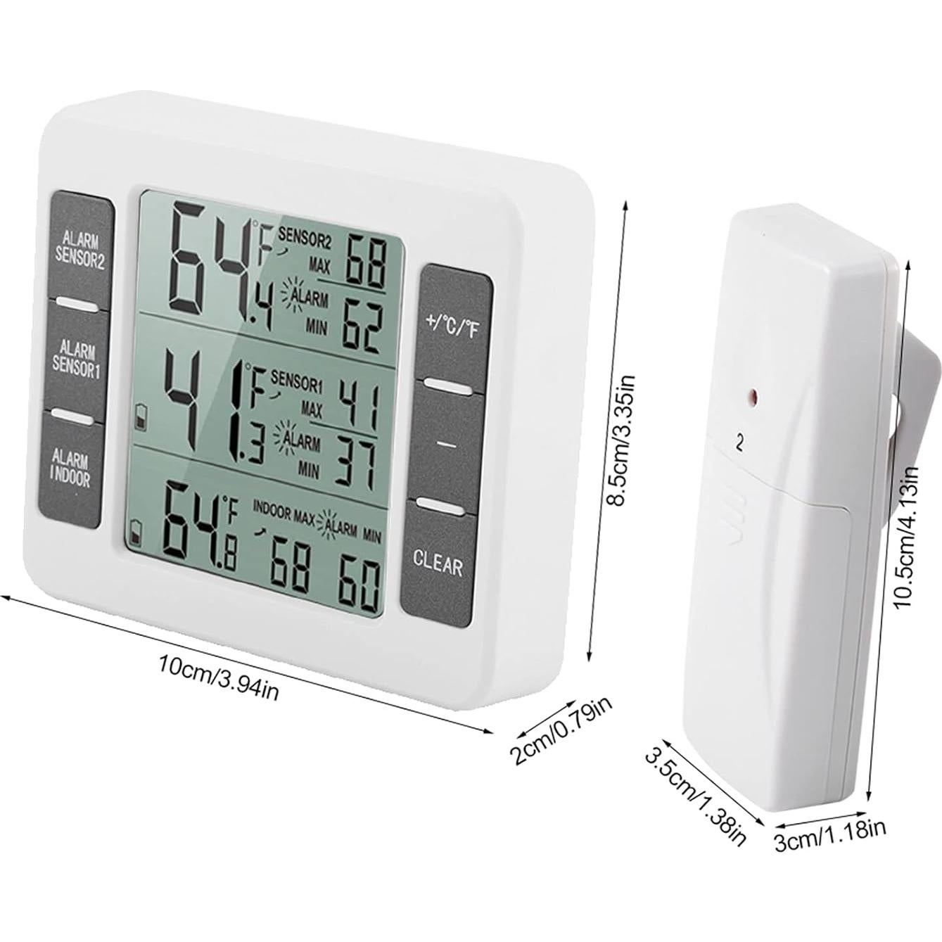 Termómetro Digital de Nevera Ejoyous con 2 Sensores y Alarma