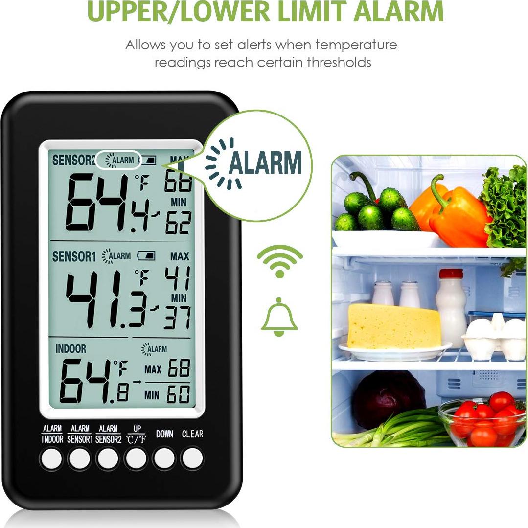 Termómetro Digital Inalámbrico KeeKit con 2 Sensores y Alarma