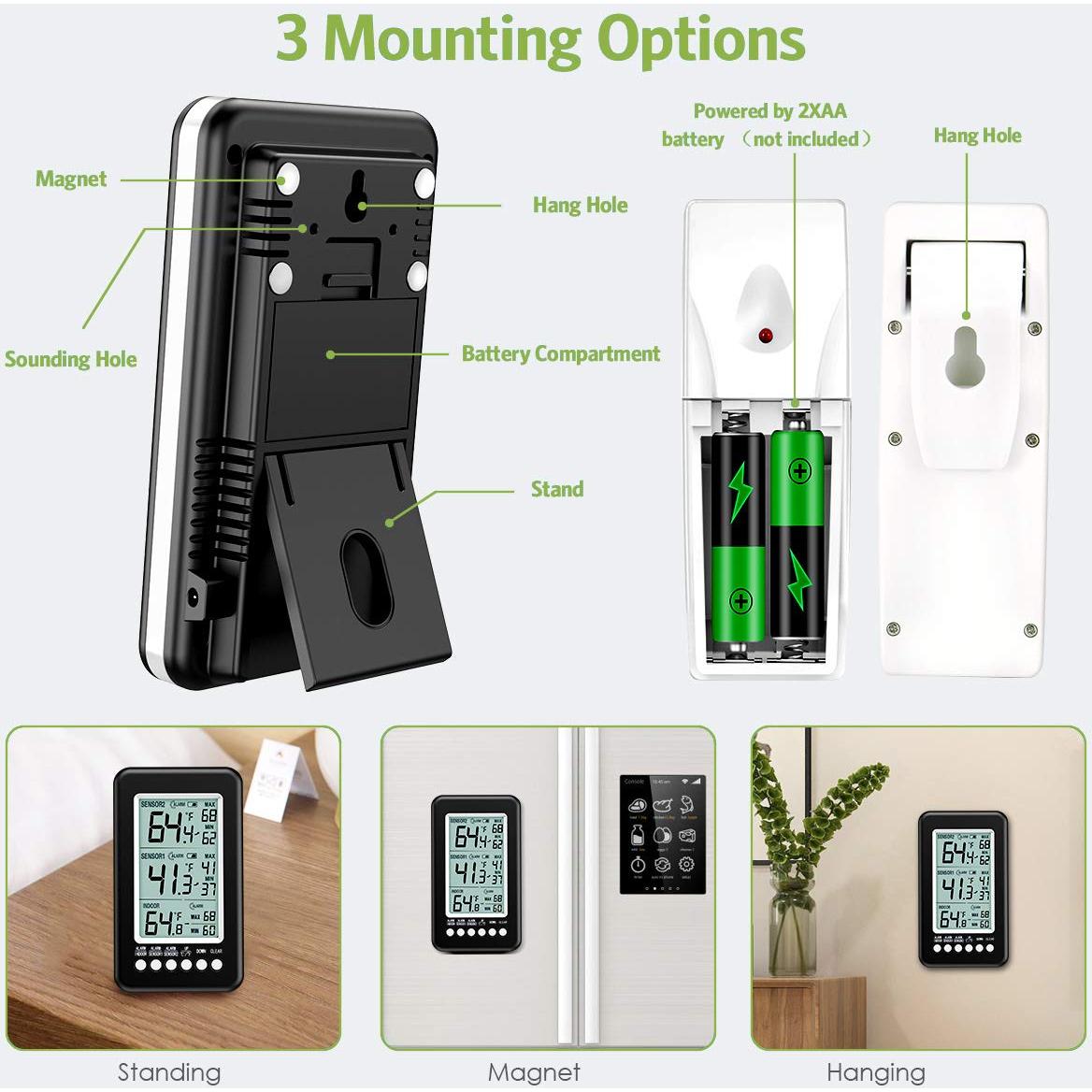 Termómetro Digital Inalámbrico KeeKit con 2 Sensores y Alarma