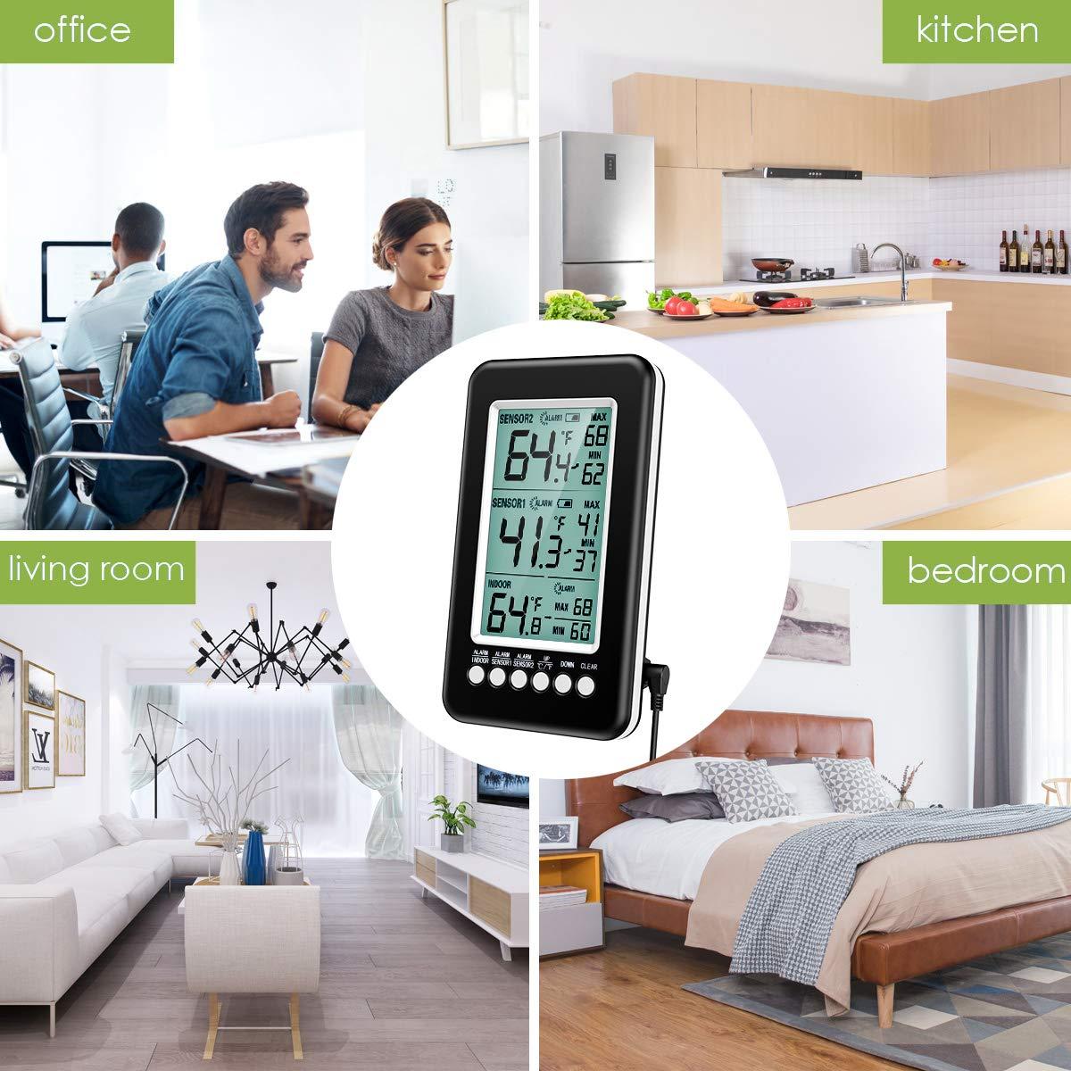 Termómetro Digital Inalámbrico KeeKit con 2 Sensores y Alarma