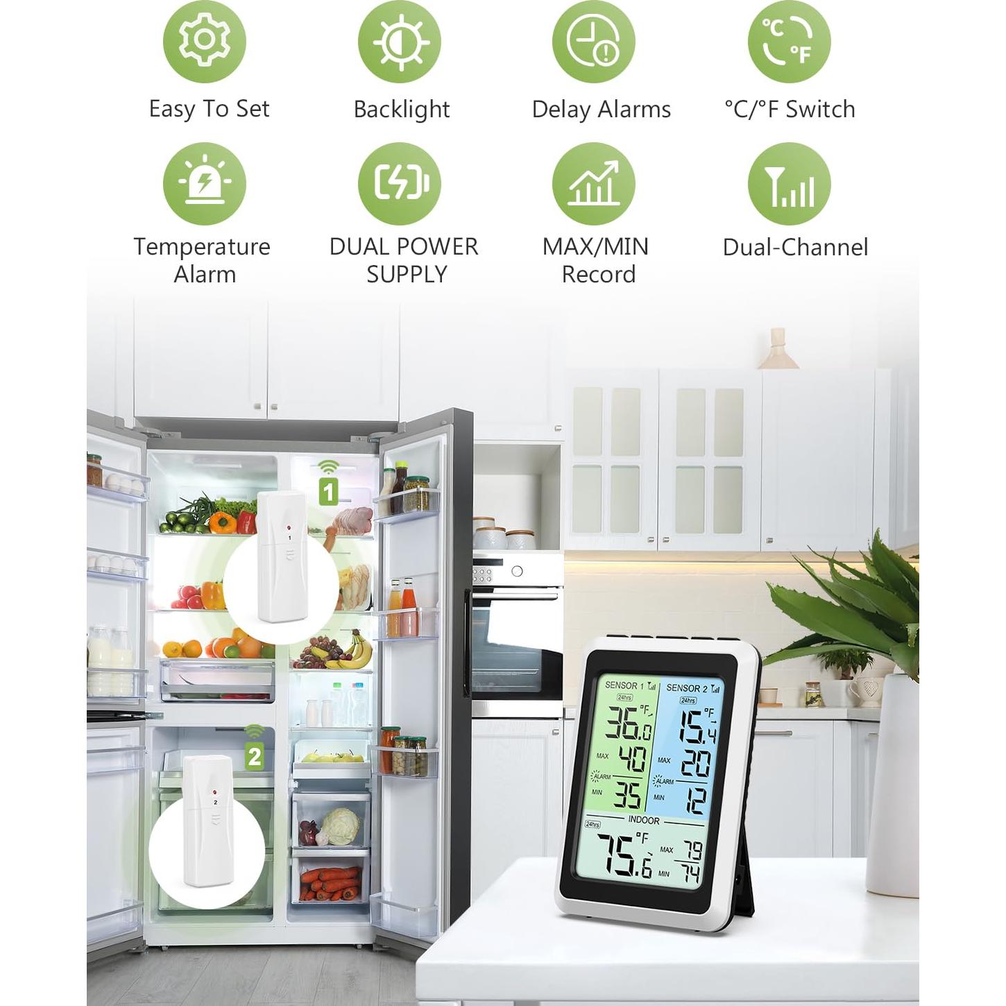 Termómetro Inalámbrico KeeKit para Refrigerador y Congelador