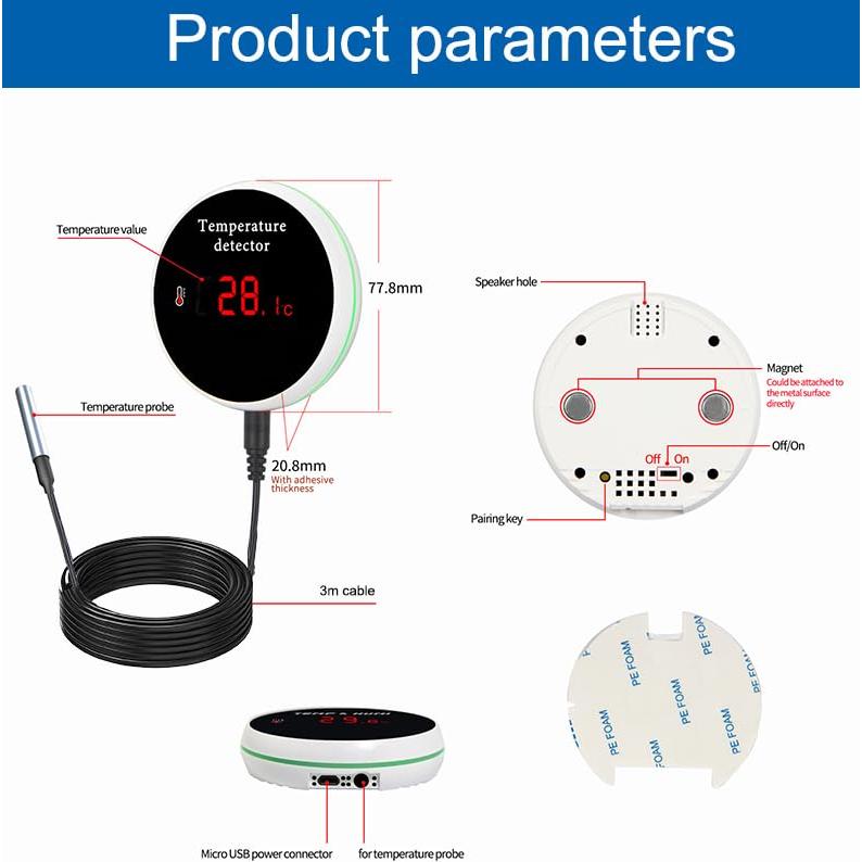Termómetro Digital WiFi PHOVOLT para Refrigerador y Acuario