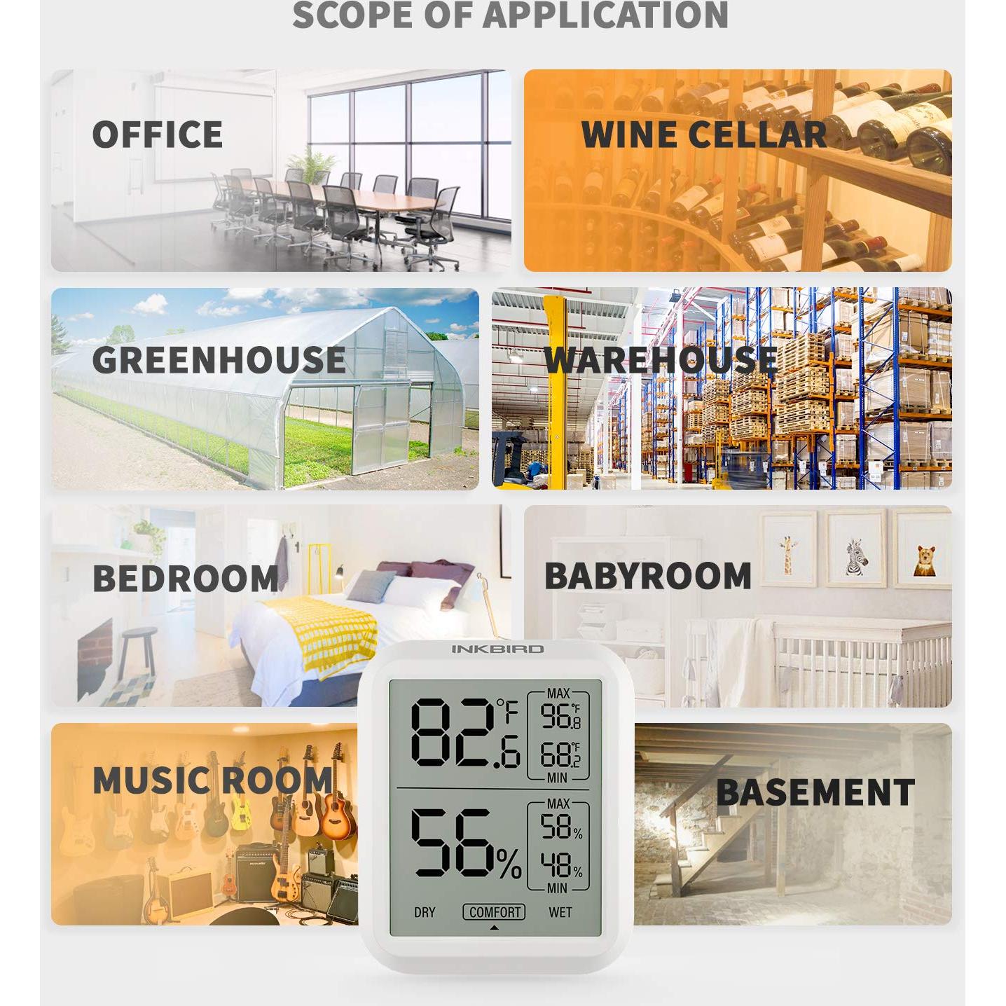 Termómetro Digital Inkbird ITH-20 con Higrómetro Interior