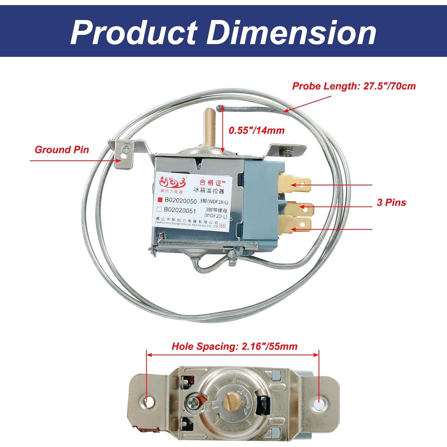 Termostato Universal Luomorgo WDF-18 para Refrigerador 0.7m