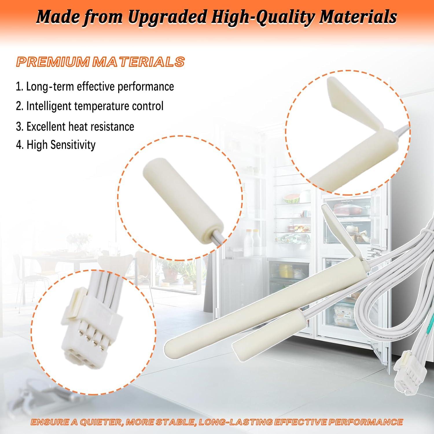 242278801 Refrigerator Thermistor Assembly for Frigidaire Refrigerator Temperature Sensor Replacement Parts AP5802148, EAP8760187, PS8760187