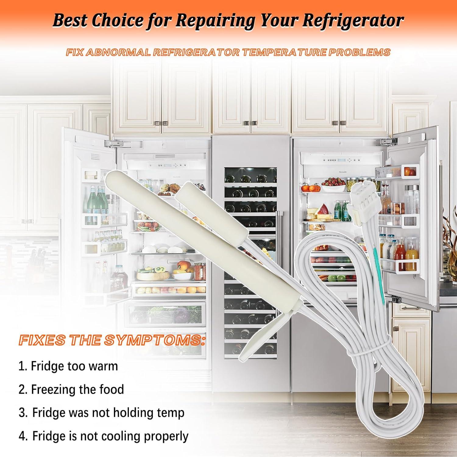 242278801 Refrigerator Thermistor Assembly for Frigidaire Refrigerator Temperature Sensor Replacement Parts AP5802148, EAP8760187, PS8760187