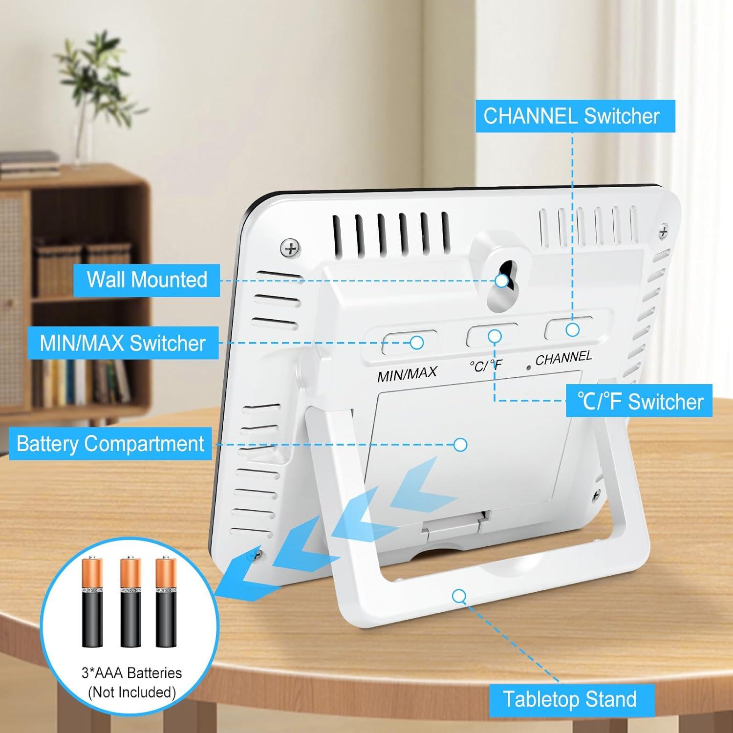 Termómetro e Higrómetro Inalámbrico Urageuxy WS0170BKY Negro