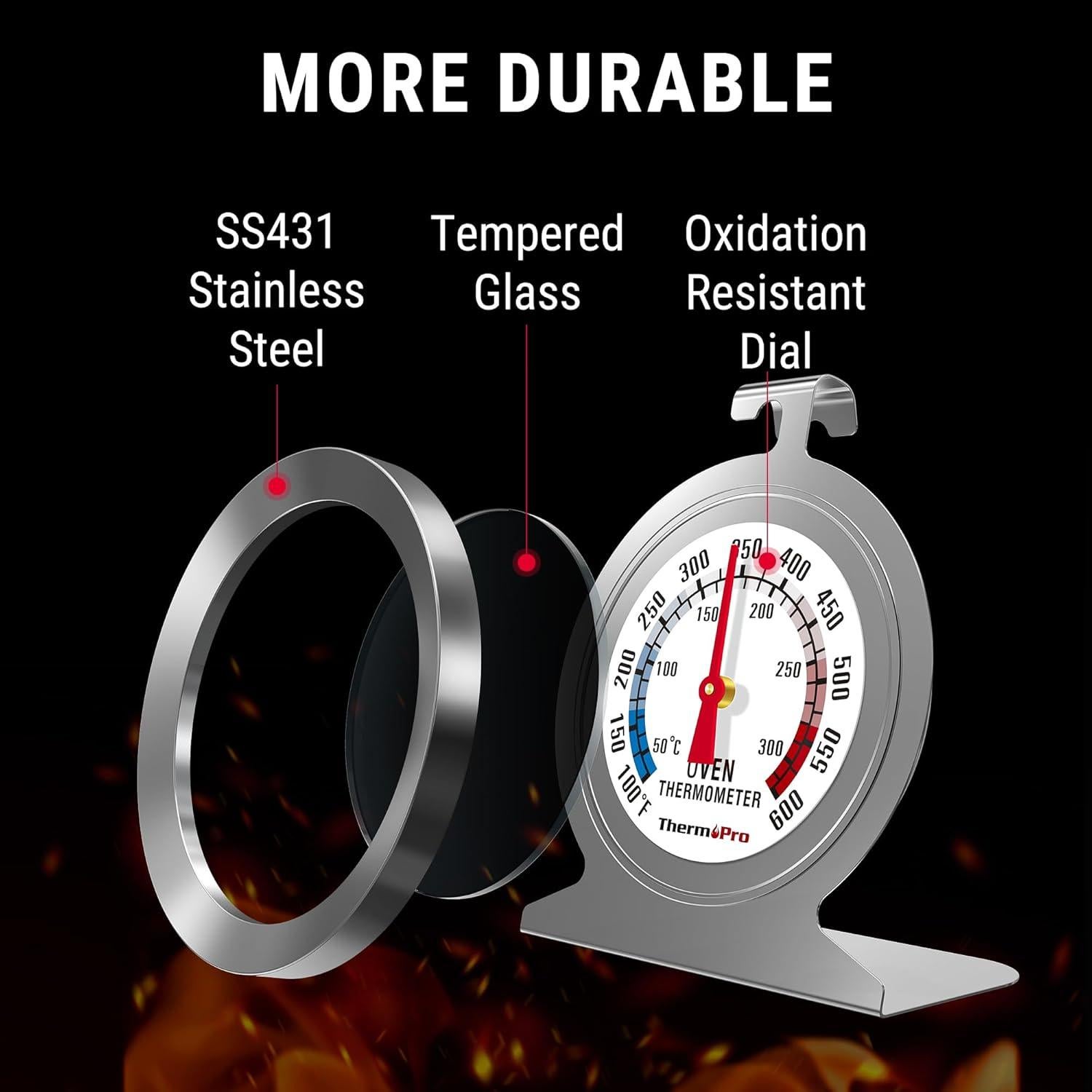 Termómetro de horno ThermoPro 2-Pack acero inoxidable 50-300°C