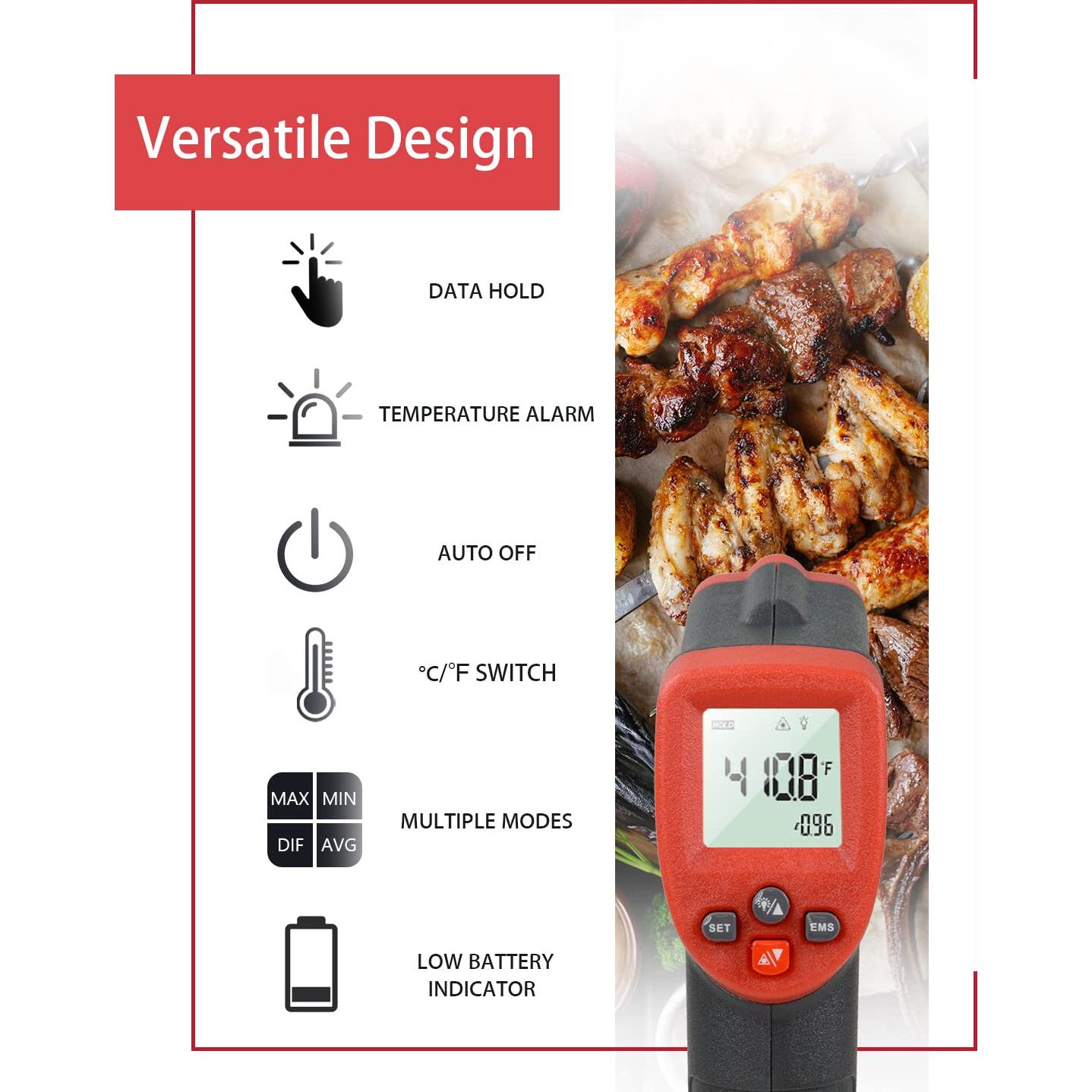 Termómetro Infrarrojo Wintact WT550 Digital Sin Contacto -50°C a 550°C