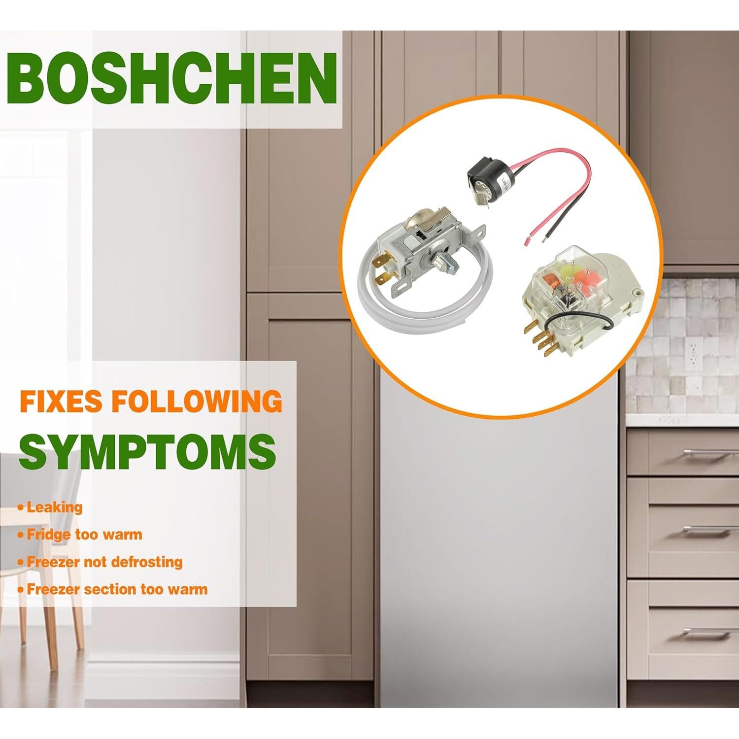Kit de Reemplazo Termostato y Temporizador BOSHCHEN para Refrigeradores