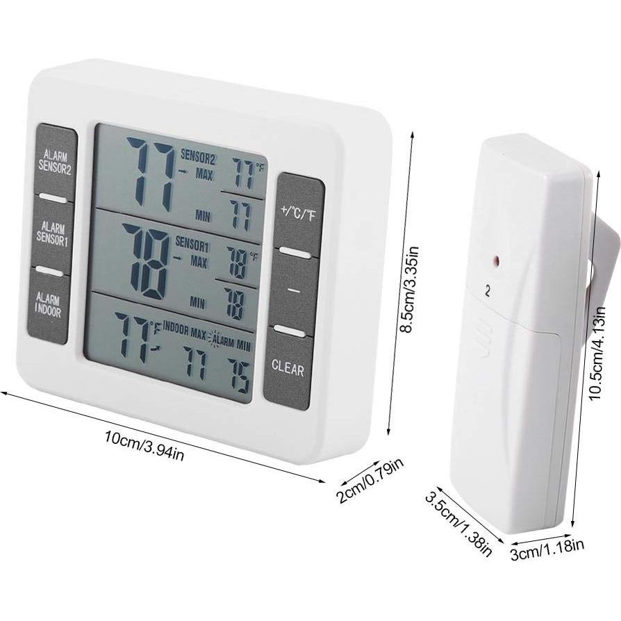 Termómetro Digital para Refrigerador Eboxer con Alarma y 2 Sensores