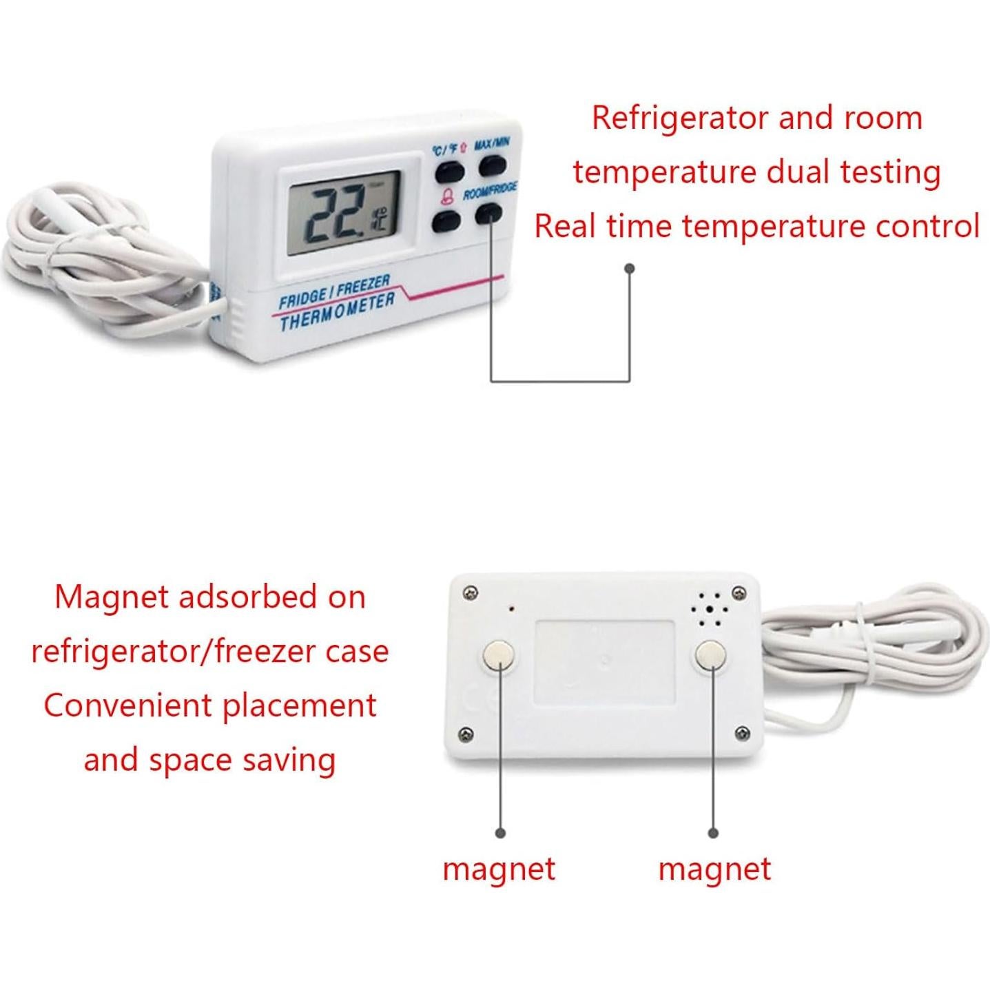 Termómetro Digital Mini Cherjoury para Refrigerador -50 a 70°C