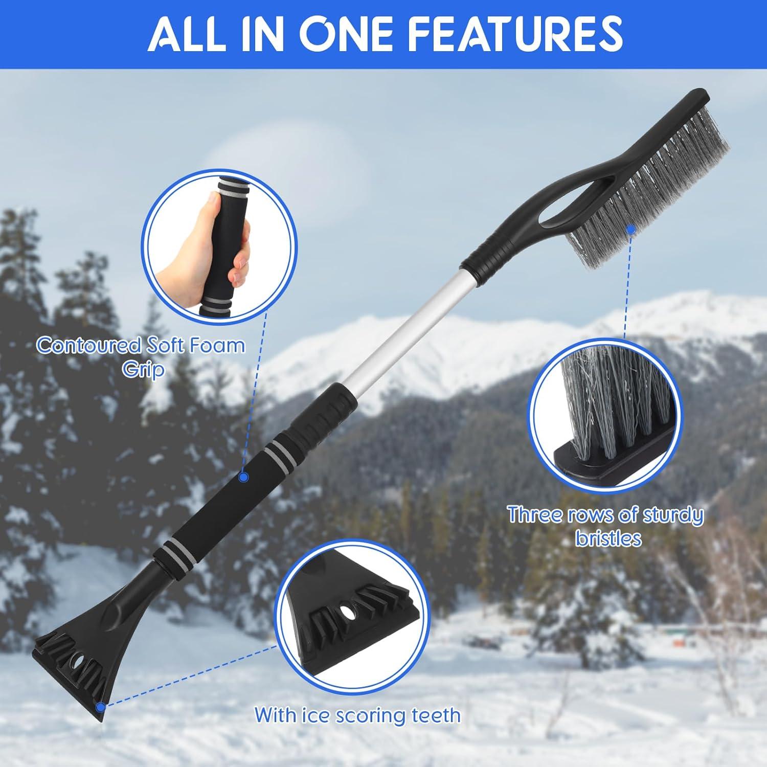 Cepillo de Nieve Retráctil Leriton 68-83 cm con Raspador