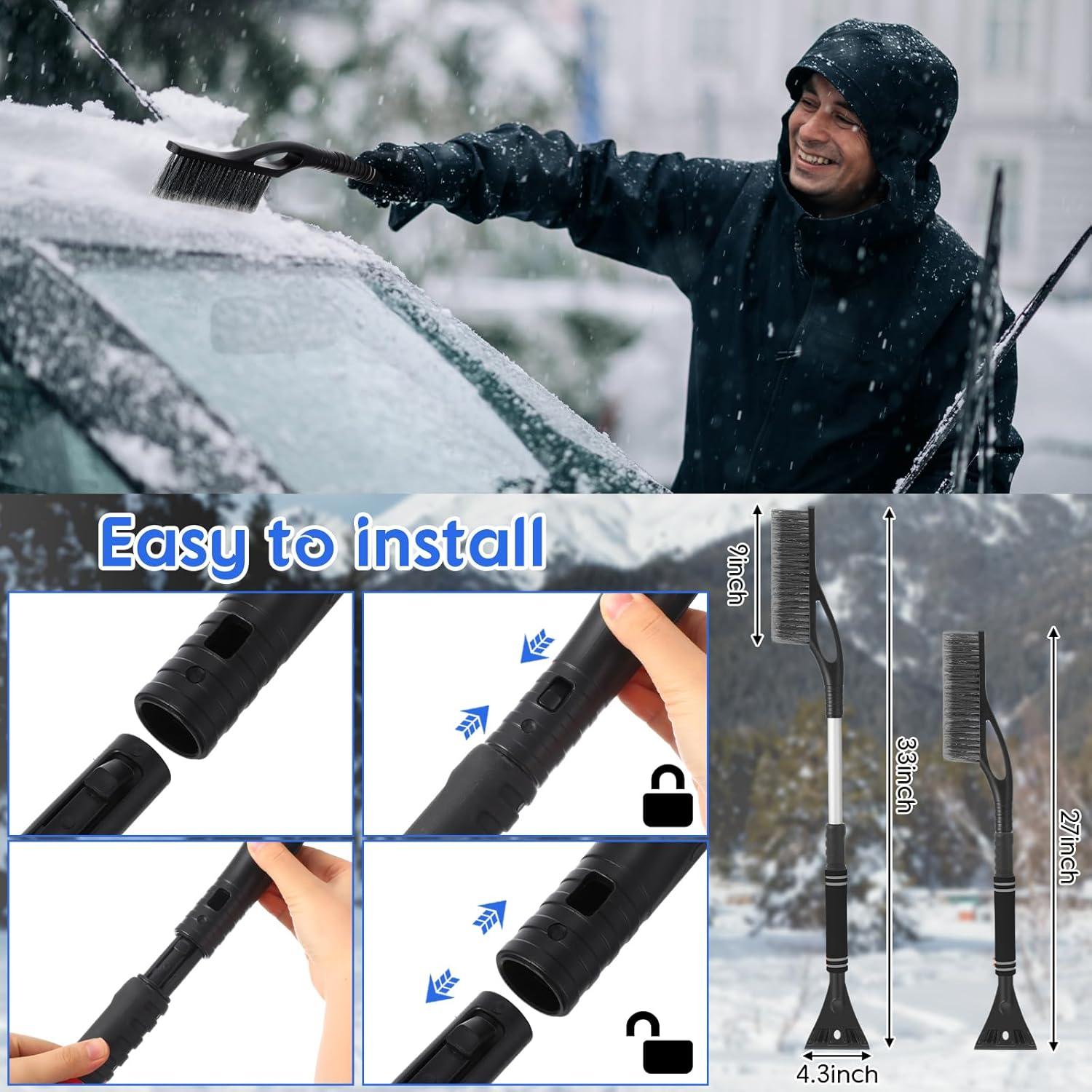 Cepillo de Nieve Retráctil Leriton 68-83 cm con Raspador