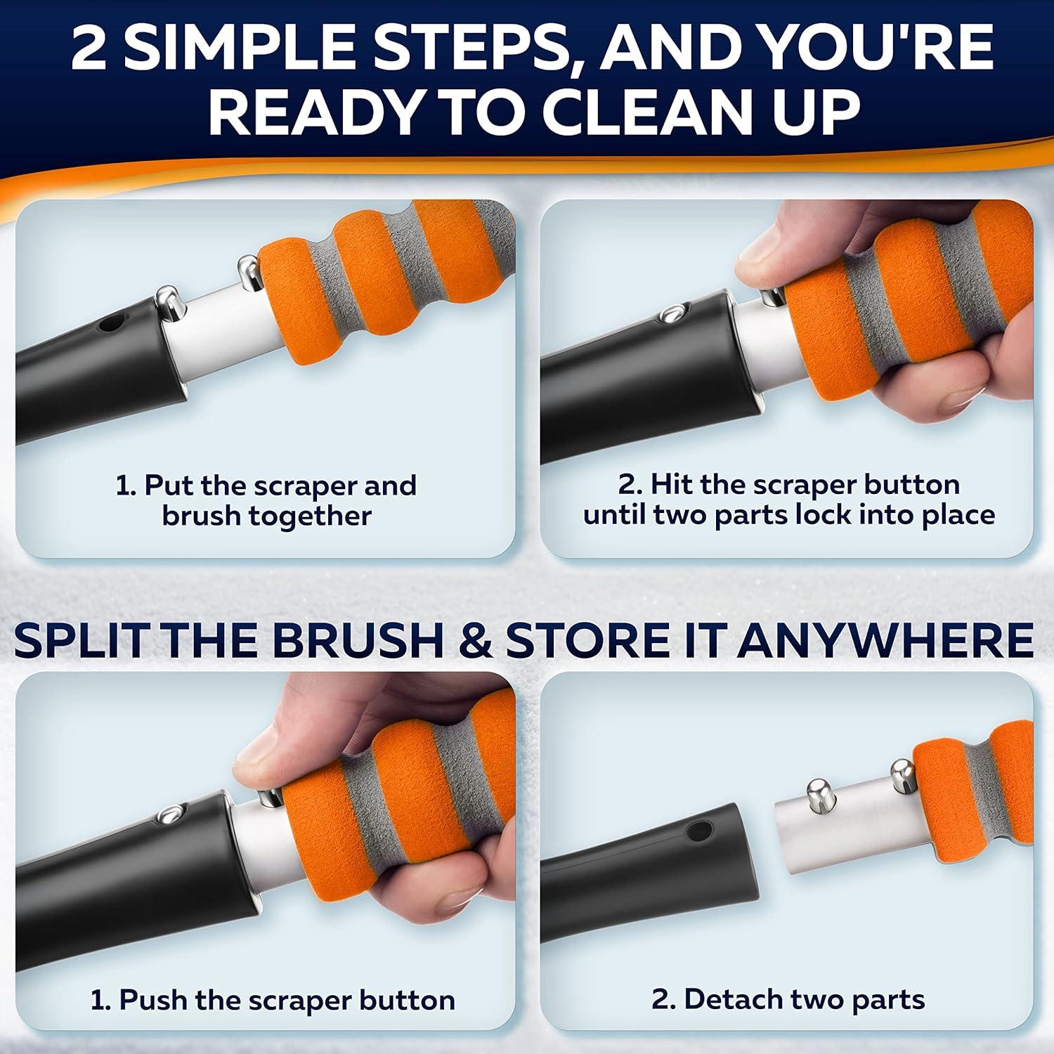 Cepillo de Nieve Trazon 68.58 cm con Raspador Naranja