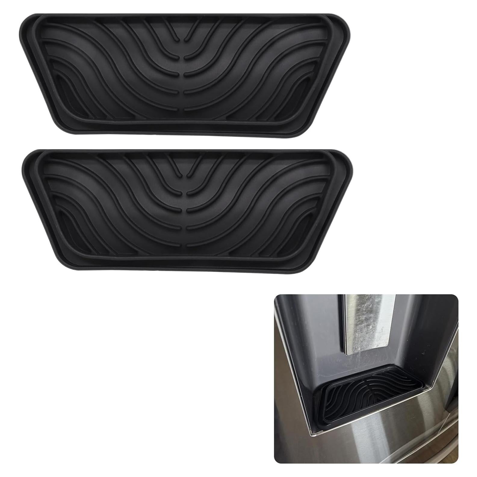 Bandejas de Goteo de Silicona ZHMEINA 2 Pcs 21x8cm Negro