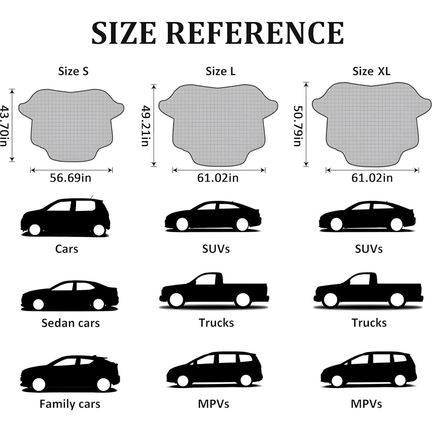 Cubierta de Nieve para Parabrisas Gintenco XL, 4 Capas, Magnética