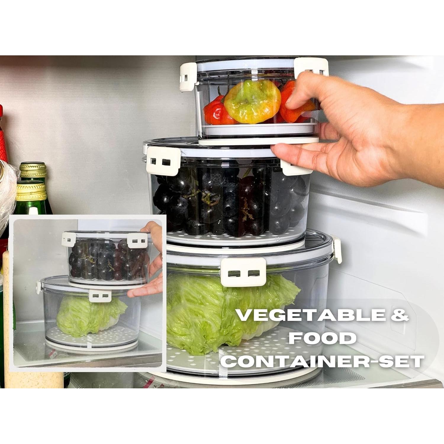 Conservador Hermético de Lechuga NEBQUINETTI Juego de 3 Piezas