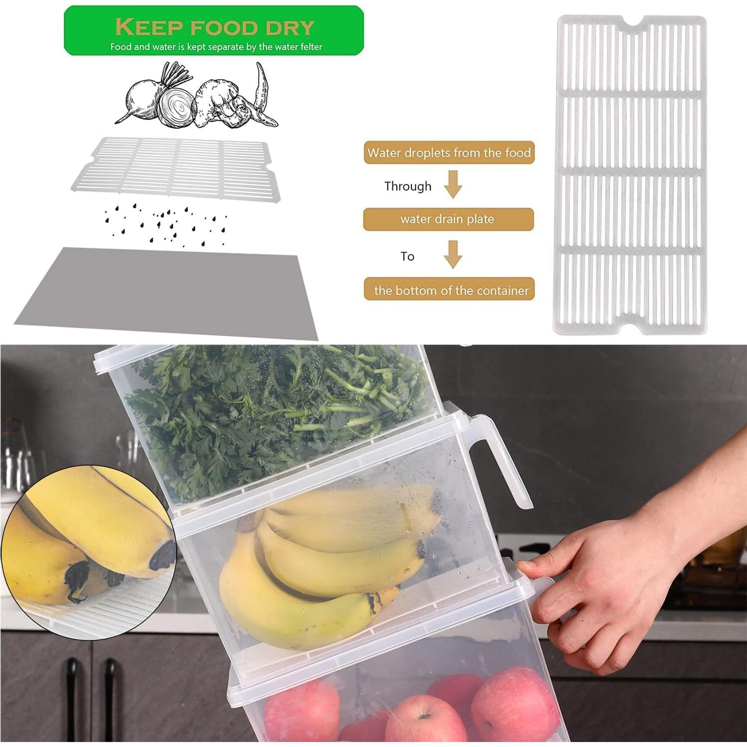 Contenedores Apilables Sooyee 5L con Bandeja Drenaje - 4 Unidades