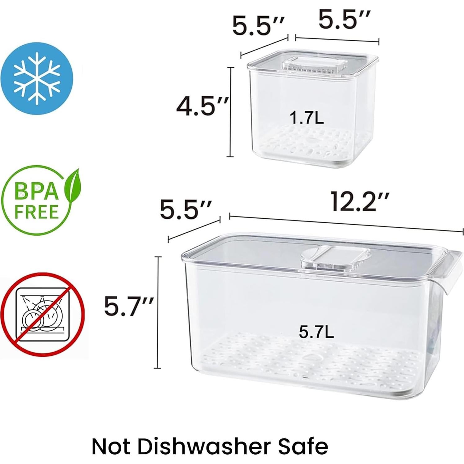 Contenedores de Almacenamiento Vacane 3 Piezas para Frutas y Verduras